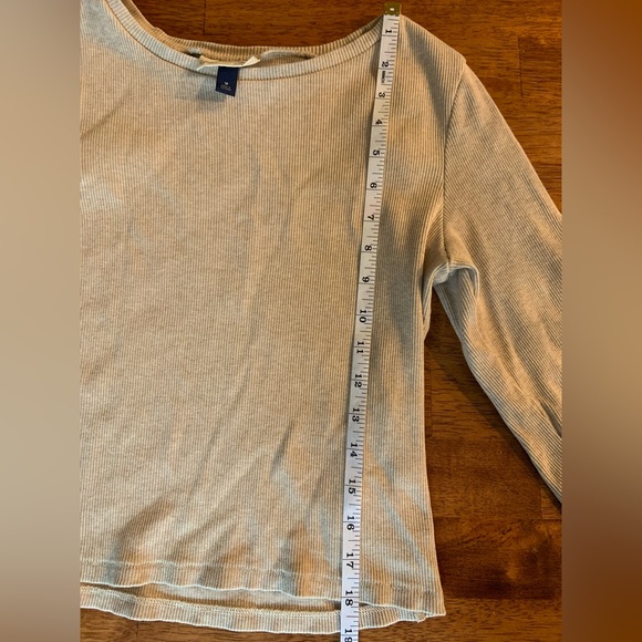 Universal Thread Beige Long Sleeve Ribbed Cropped Basic Top in Oatmeal Women’s M - Picture 8 of 10